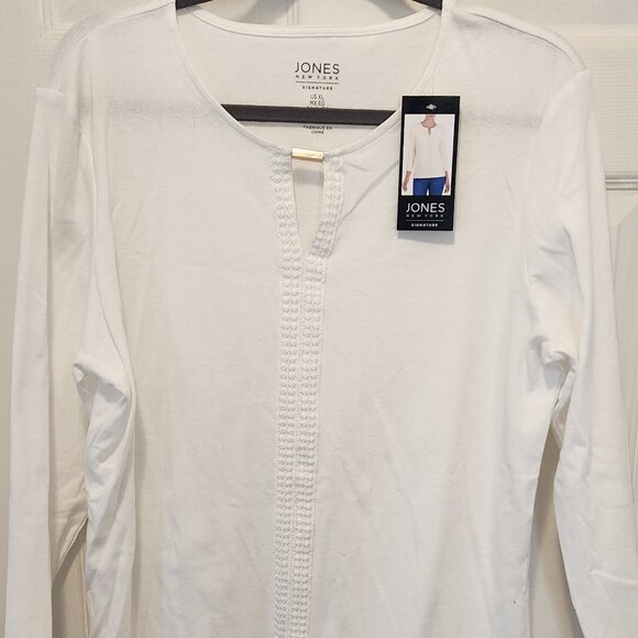 Jones New York White T 3/4 Sleeves, XL NWT - Picture 1 of 5